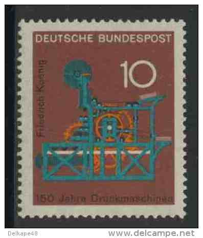 Deutschland Germany 1968 Mi 546 YT 411 Sc 978 SG 1451 ** Koenig Printing Machine / 1st Buchdruck-Zylinder-Schnellpresse - Usines & Industries