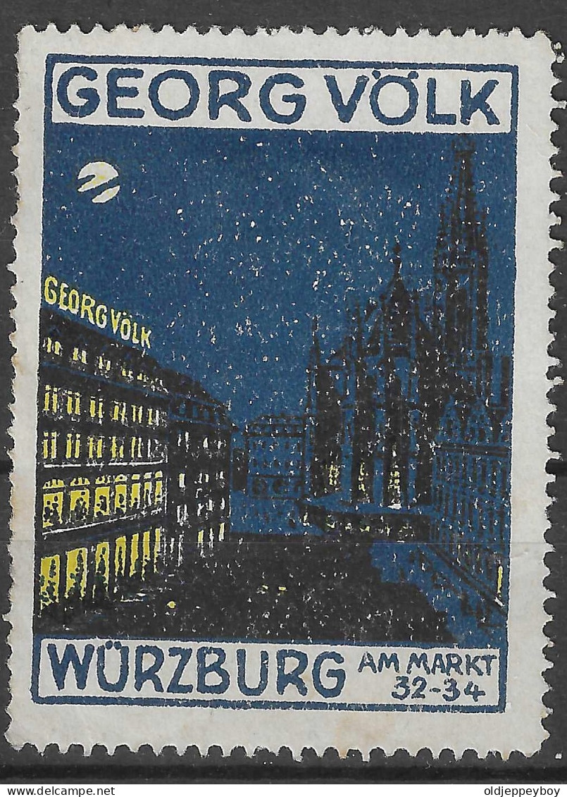 32-34 AM MARKT Werbemarke   Poster Stamp Georg Völk Würzburg VIGNETTE Reklamemarke Cinderella  - Erinnofilia