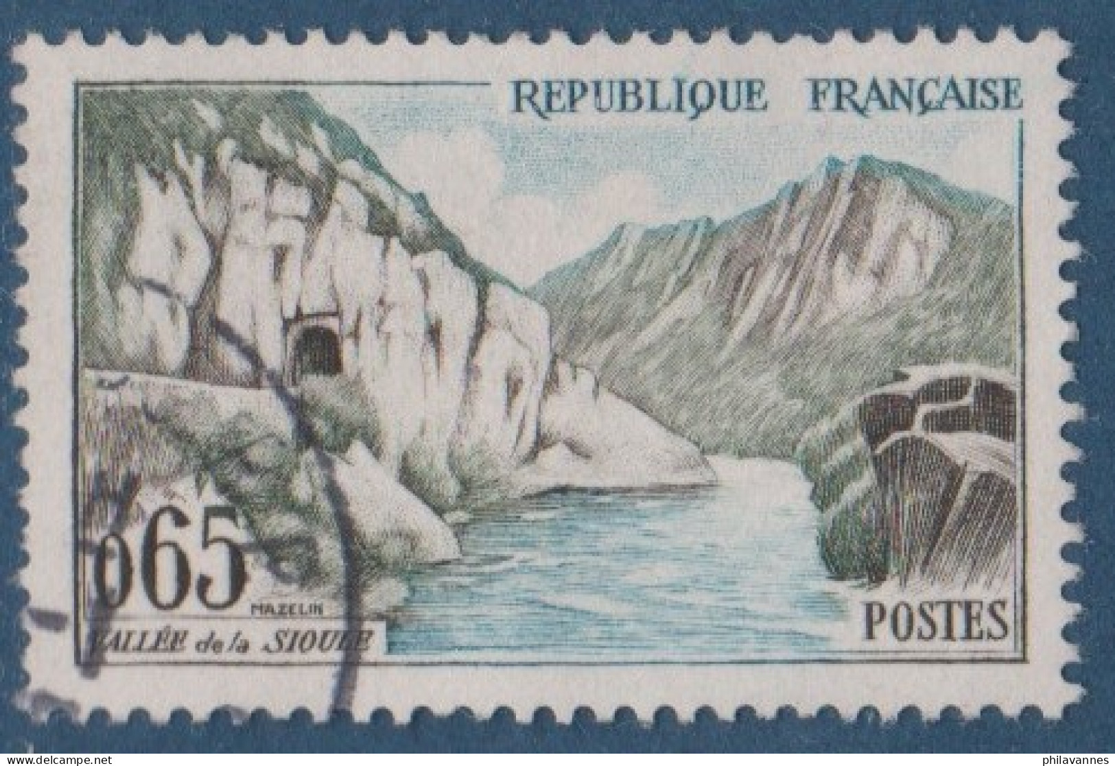 Vallée De La Sioule, N° 12392, Petite Variété,sommets Bleutés, ( V2307B/8.9) - Used Stamps