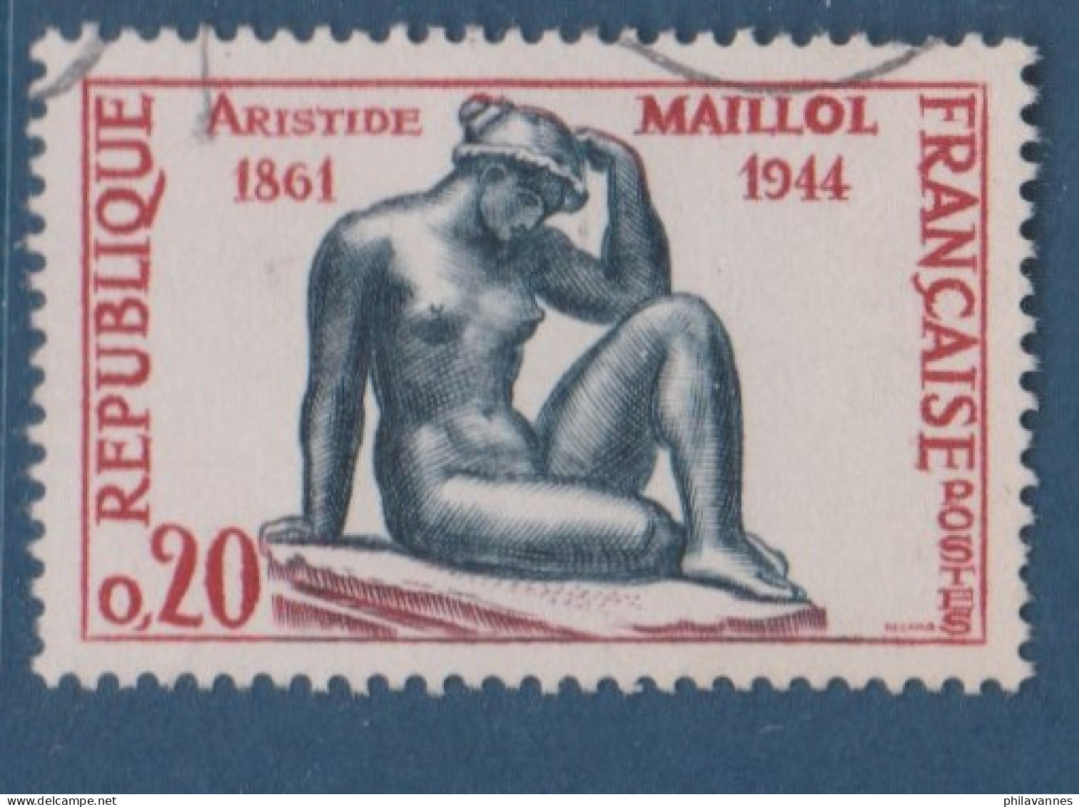 Maillol, N° 1281, Petite Variété, Haut Du Casque Rouge  ( V2307B/9.6) - Used Stamps