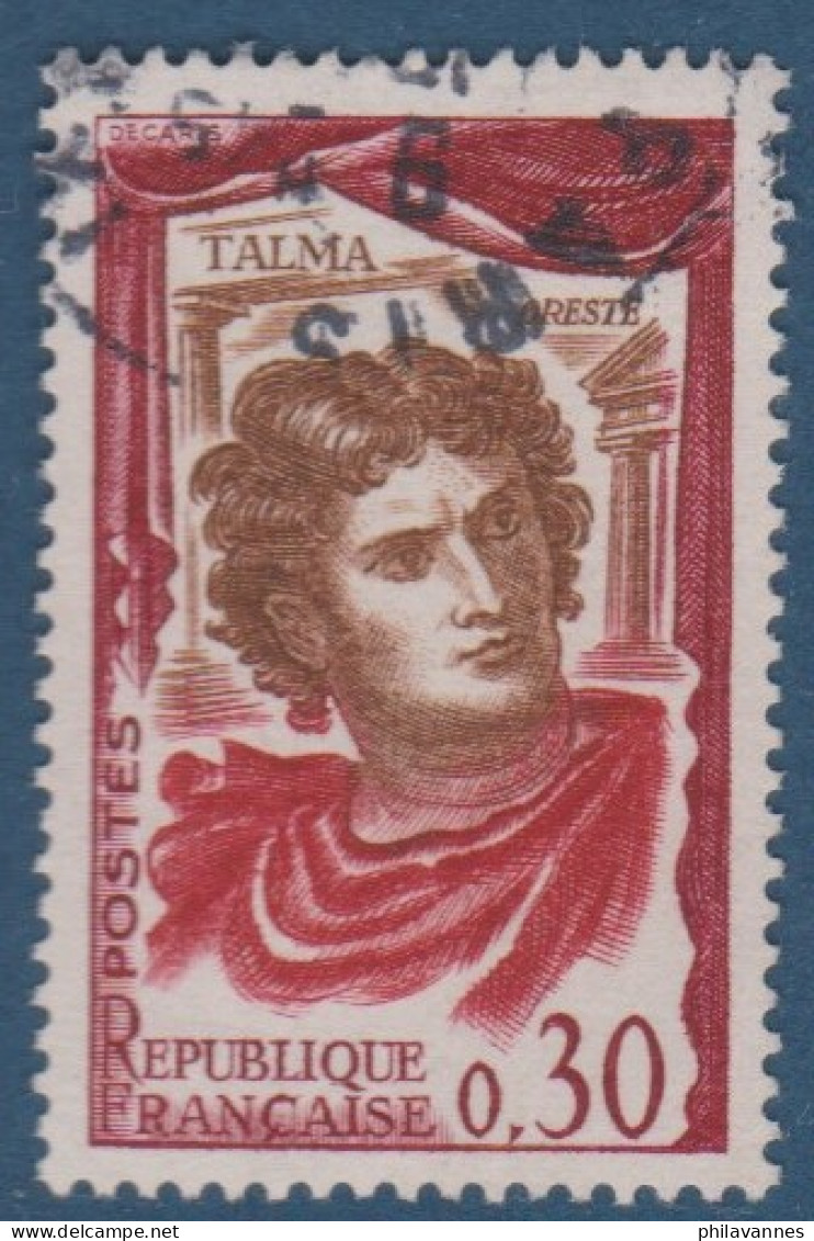 Talma, N° 1302 , Petite Variété, Cou Rougeatre  ( V2307B/10.5) - Used Stamps