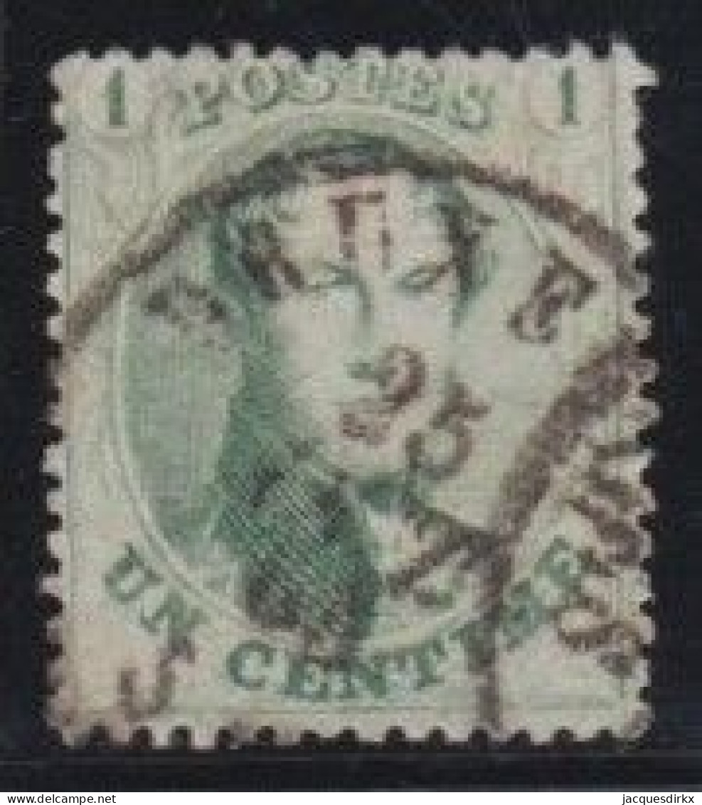 Belgie  .   OBP    .    13B   Perf. 14½    .    O     .    Gestempeld     .   /   .    Oblitéré - 1863-1864 Medaglioni (13/16)