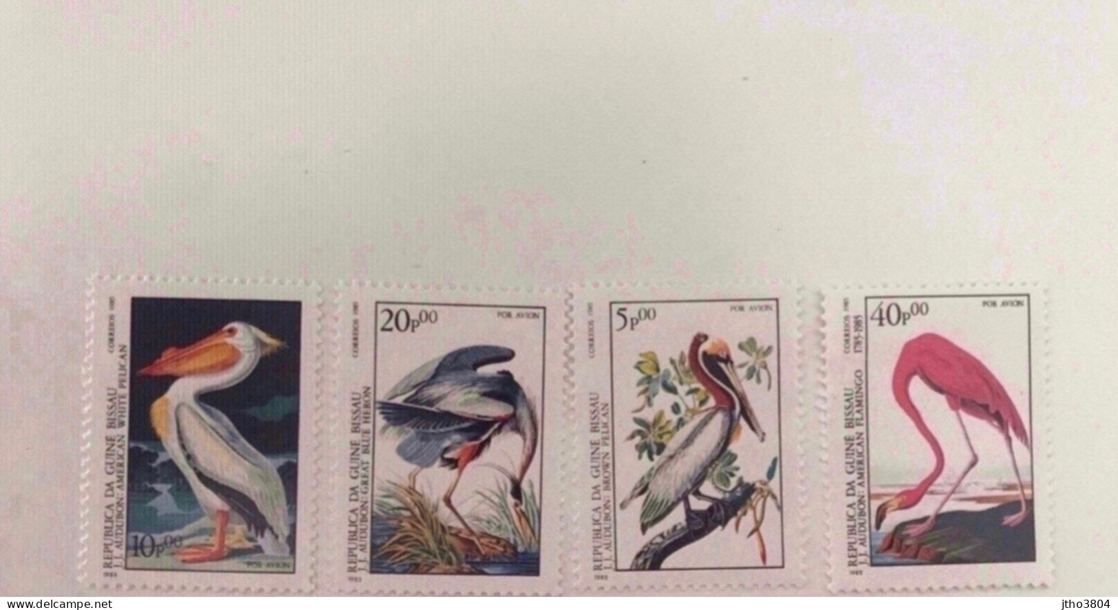 GUINÉE BISSAU 1985 AUDUBON 4 V Neuf ** MNH Aerien Airmail YT PA 84 87 Ucello Oiseau Bird Pájaro Vogel GUINE GUINEA - Pelicans