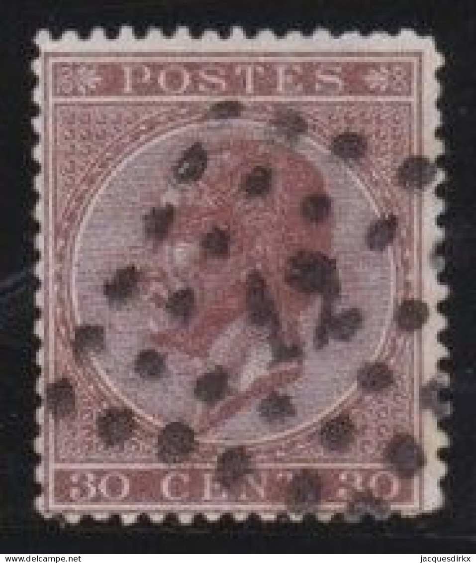 Belgie  .   OBP    .    19A  .   Perf.  15    .    O     .    Gestempeld     .   /   .    Oblitéré - 1865-1866 Profil Gauche