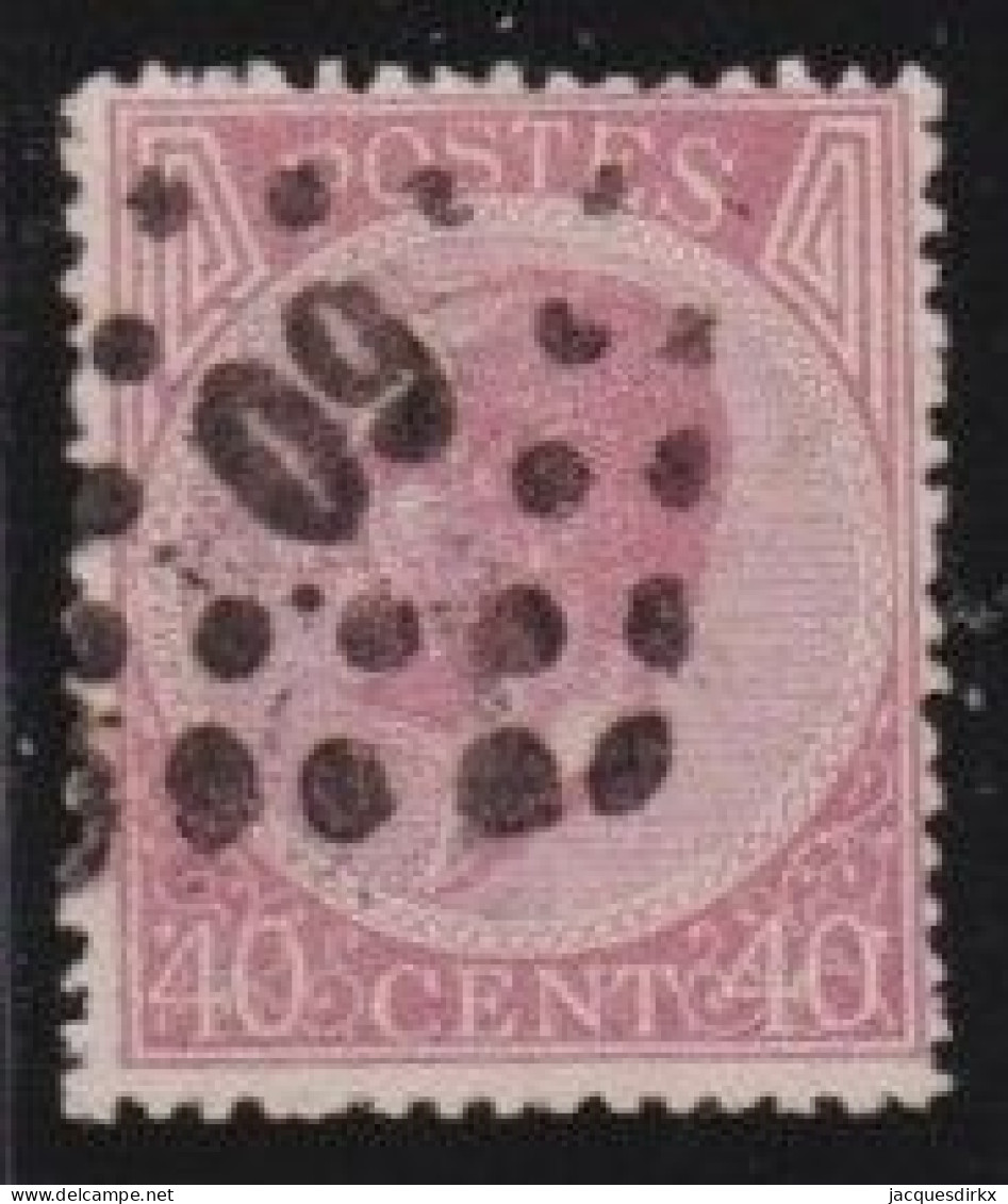 Belgie  .   OBP    .    20A  .   Perf.  15    .    O     .    Gestempeld     .   /   .    Oblitéré - 1865-1866 Linksprofil