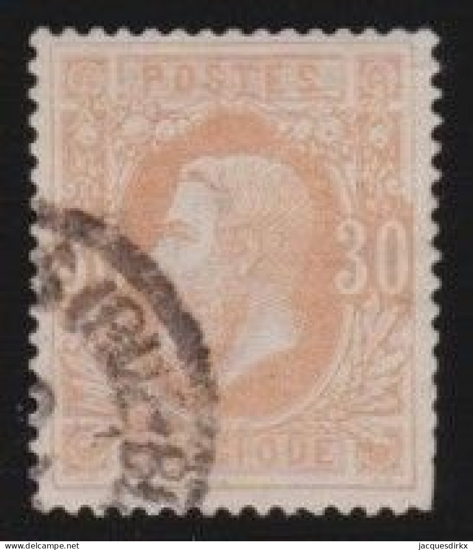 Belgie  .   OBP    .    33    .    O     .    Gestempeld     .   /   .    Oblitéré - 1869-1883 Leopoldo II