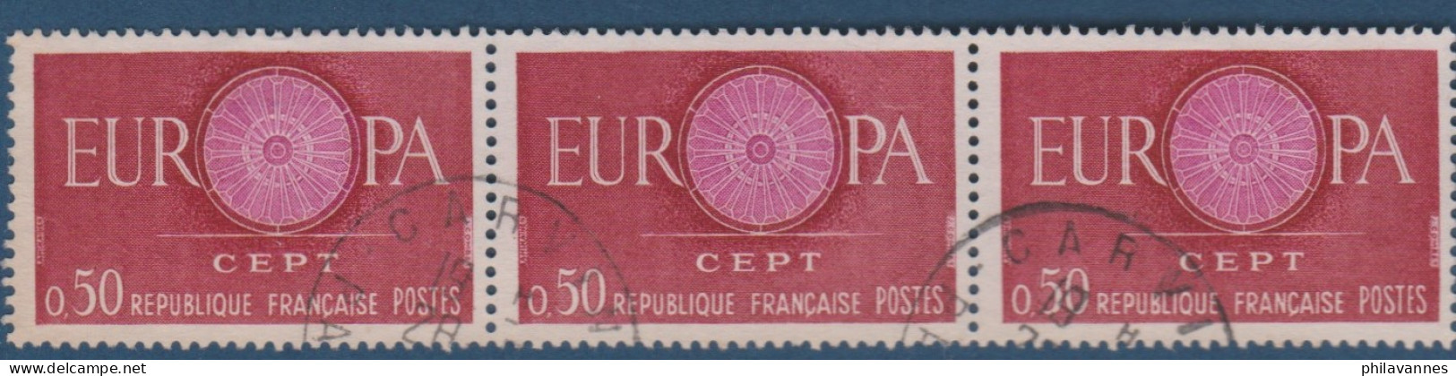 Europa, N° 1267, X3 Petite Variété, Centre Rose ( V2307B/12.3) - Used Stamps