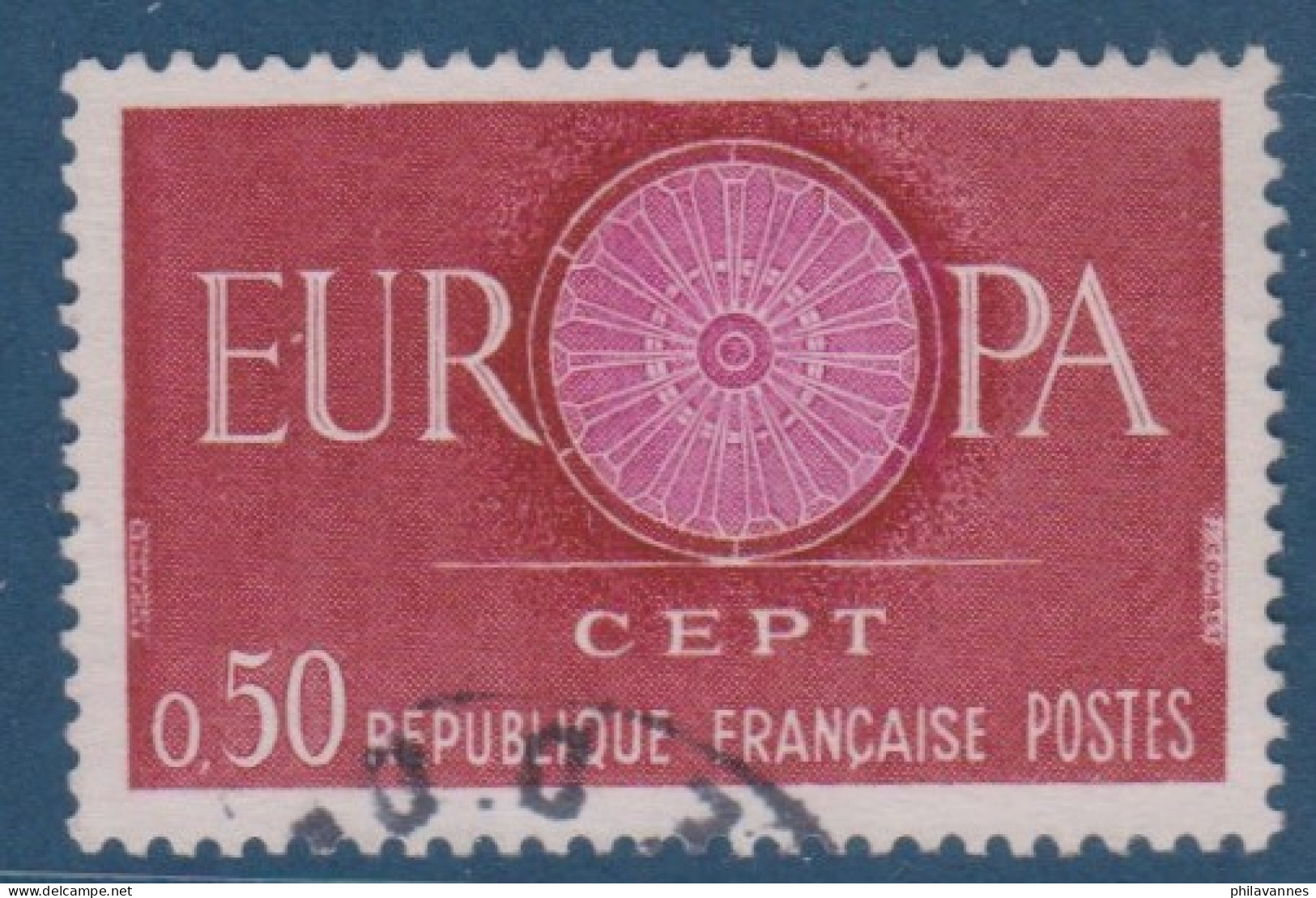 Europa, N° 1267,  Petite Variété, Centre Rose ( V2307B/12.5) - Gebruikt