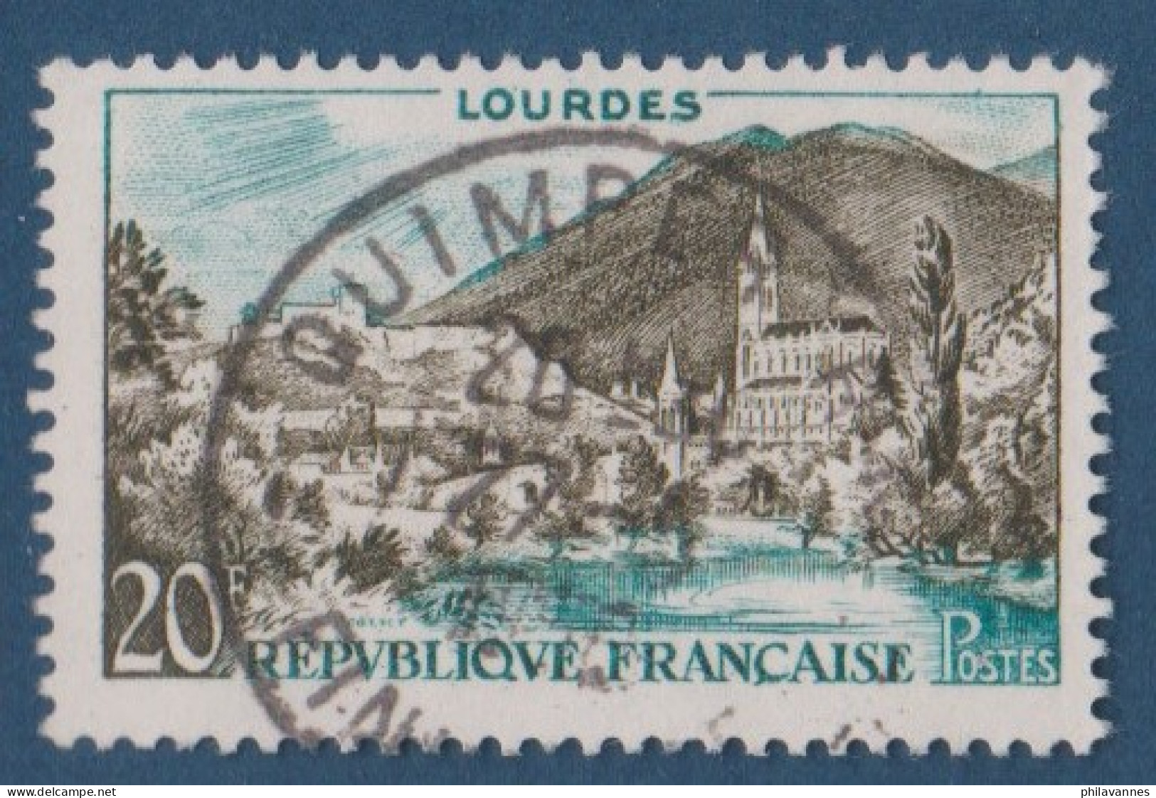 Lourdes N° 1150  Petite Variété, Liseré Bleu Au Sommet( V2307B/13.6) - Oblitérés