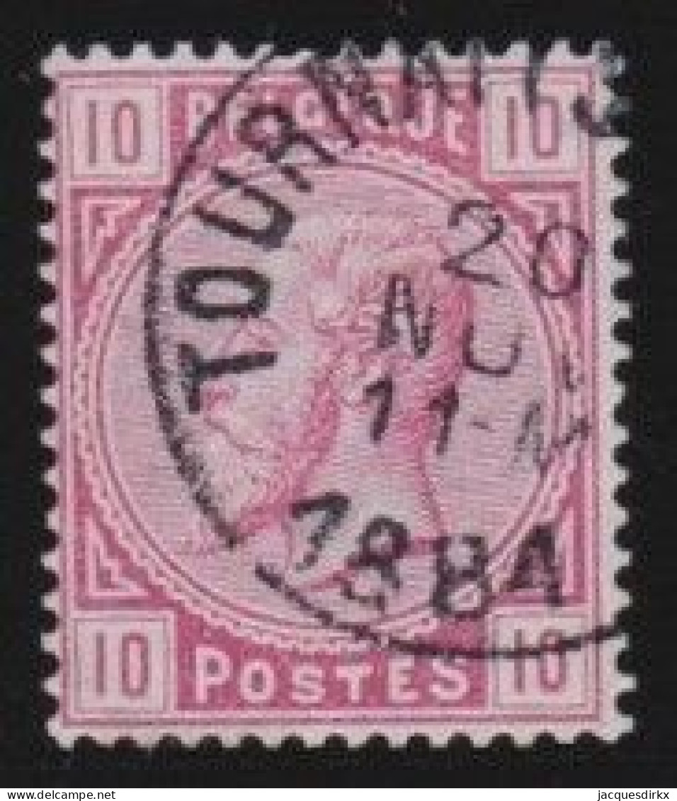Belgie  .   OBP    .    38    .    O     .    Gestempeld     .   /   .    Oblitéré - 1883 Leopoldo II
