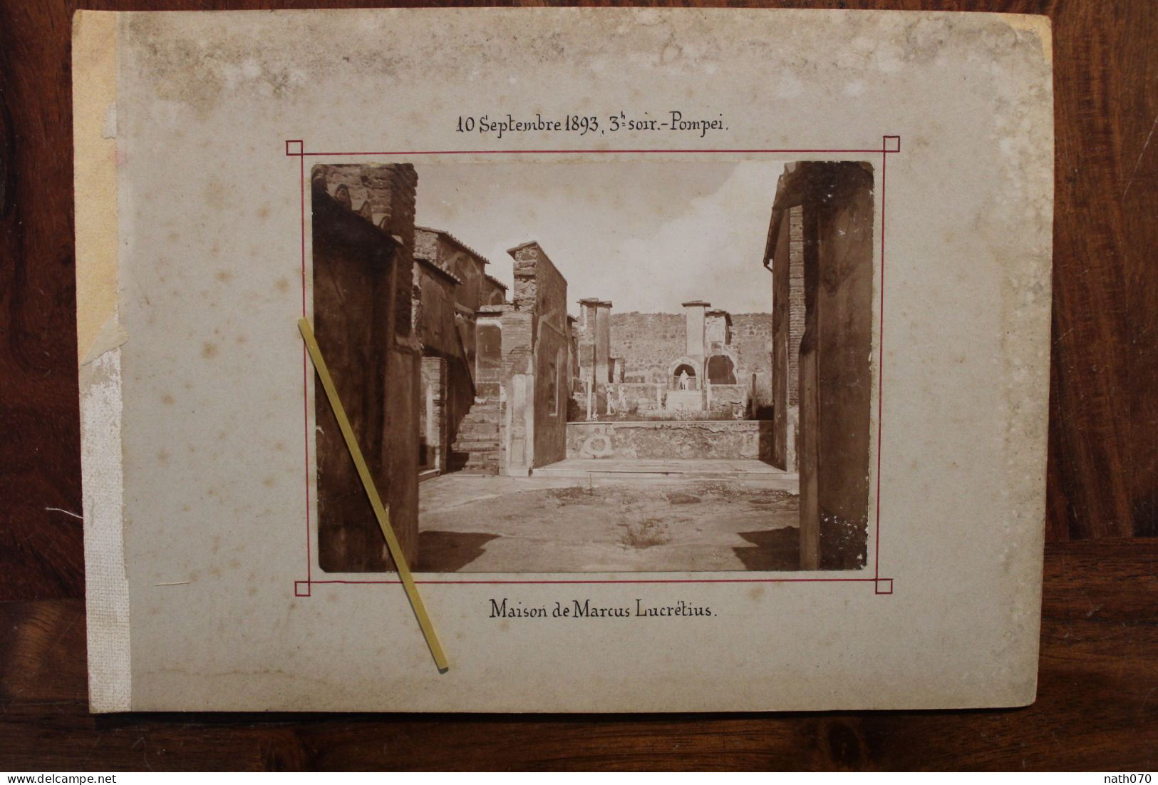 Photo 1893 Pompéi Maison De Marcus Lucrétius Tirage Albuminé Albumen Print - Antiche (ante 1900)