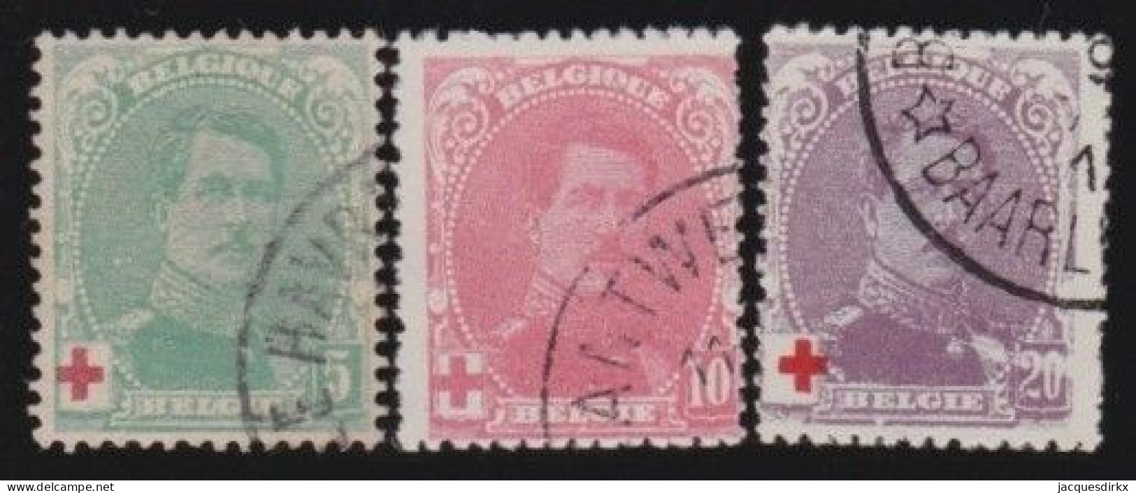 Belgie  .   OBP    .    129/131    .    O     .    Gestempeld     .   /   .    Oblitéré - 1914-1915 Rotes Kreuz