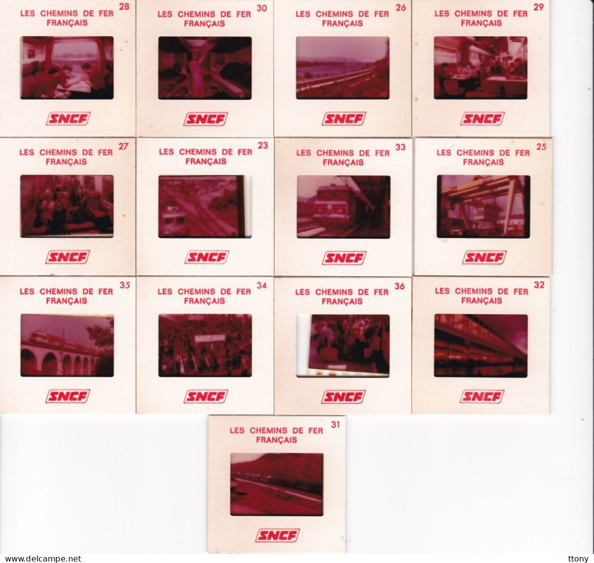 Un Lot De 36 Diapositives De La SNCF  1975 Toutes Scannées Avec Explications  Locomotives  Trains Gare Ect  Avec Carte - Diapositives