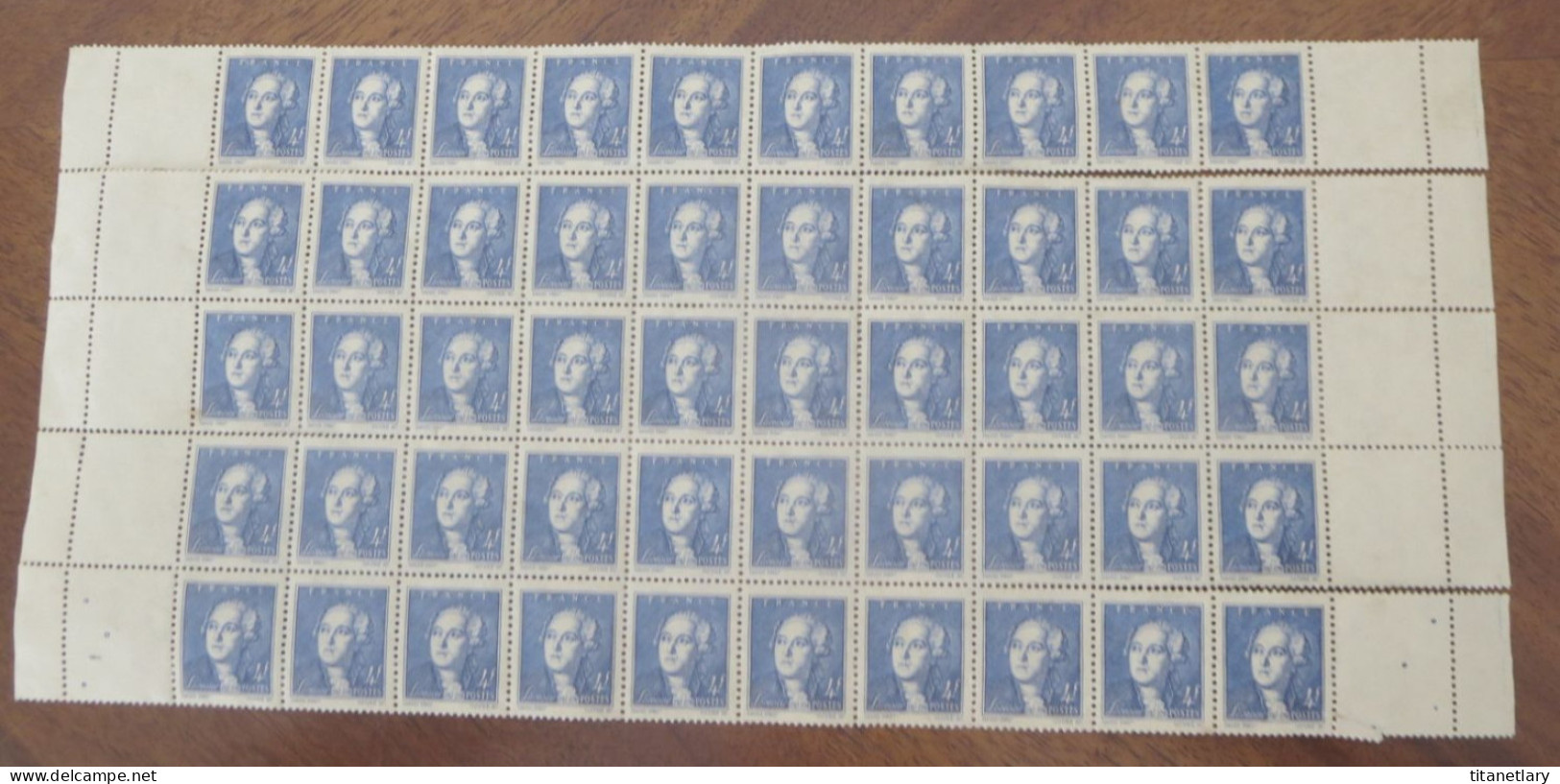 Antoine Laurent De LAVOISIER. - 4 Fr - Planche De 50 Timbres FRANCE / 1943 / Y&T N° 581 - Autres & Non Classés