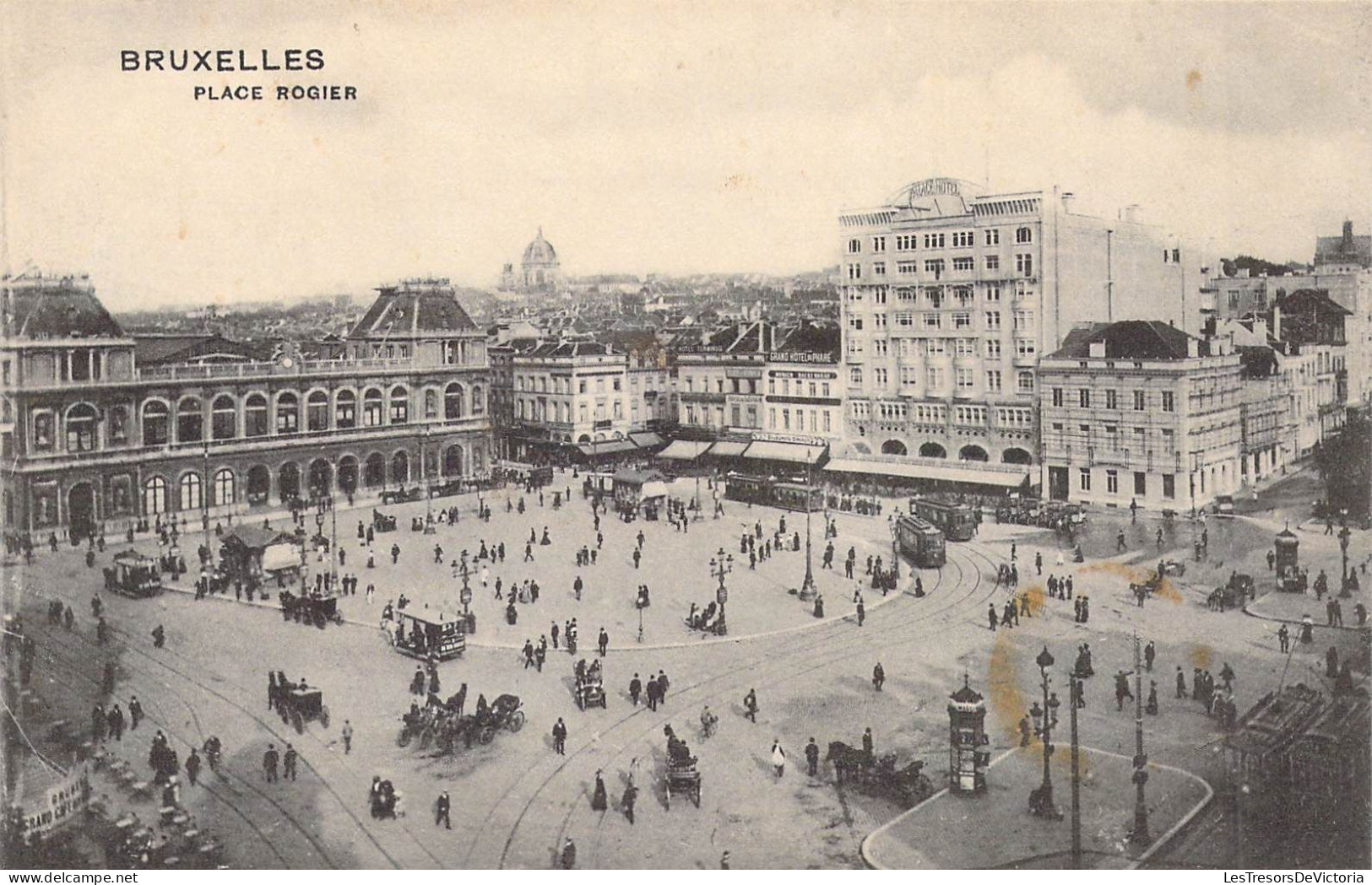 BELGIQUE - BRUXELLES - Place Rogier - Carte Postale Ancienne - Squares