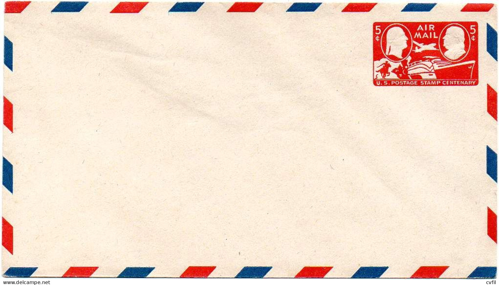 UNITED STATES 1947 - Unused Entire Envelope Of 5c Commemorating Postage Stamp Centenary - 1941-60