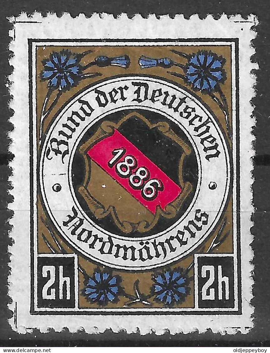 BUND DER DEUTSCHEN IN NORDMÄHREN 1886  VIGNETTE Reklamemarke Cinderella  - Erinnofilia