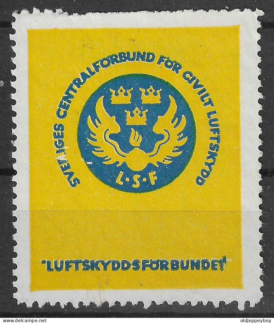 LSF LUFTSKYDDSFORBUNDET CIVIL DEFENSE VIGNETTE Reklamemarke Cinderella  - Erinnofilia