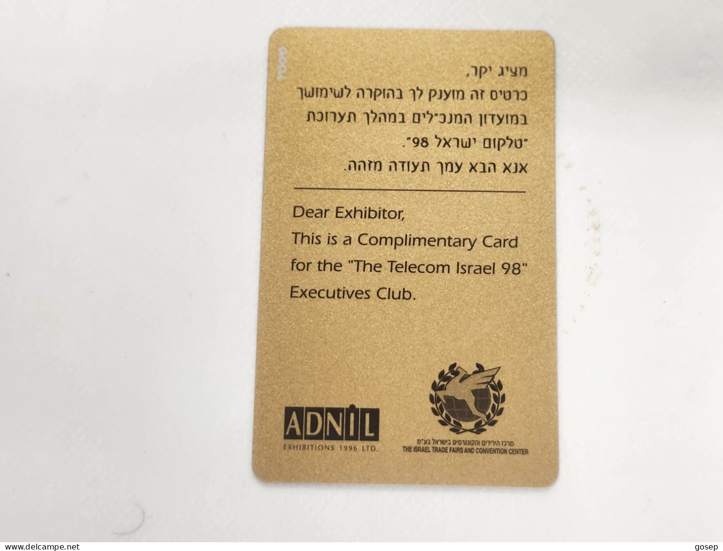 ISRAEL-Telecom Israel 98-ADNIL-Gold-CEOS Club-(A)-(1996)-good Card+1card Prepiad Free - Transistors