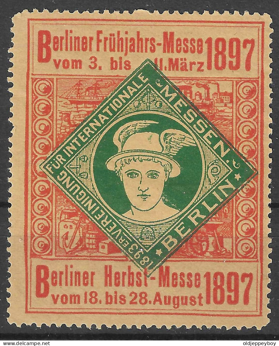 1893 Vereinigung Fur Internationale - Berliner Fruhjajrs Messe 1897  VIGNETTE Reklamemarke Cinderella  - Erinnofilia