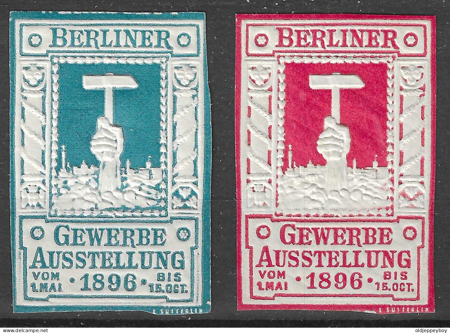 BERLIN 1896 Berliner Gewerbe Ausstellung Trade Exhibition FULL SET  VIGNETTE Reklamemarke Cinderella Erinnofili  - Erinnofilia