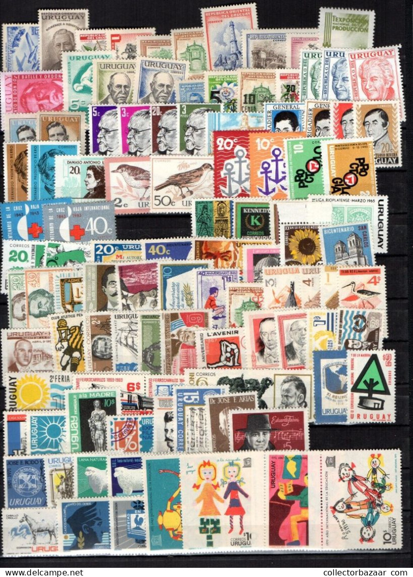 URUGUAY COLLECTION LOT OF 1000 DIFFERENT MNH STAMPS Good Value Enjoyable Lot - Collections (sans Albums)