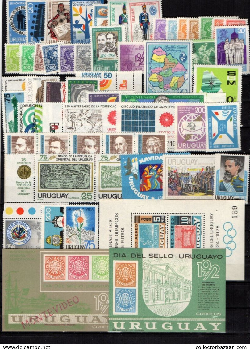 URUGUAY COLLECTION LOT OF 1000 DIFFERENT MNH STAMPS Good Value Enjoyable Lot - Collections (sans Albums)