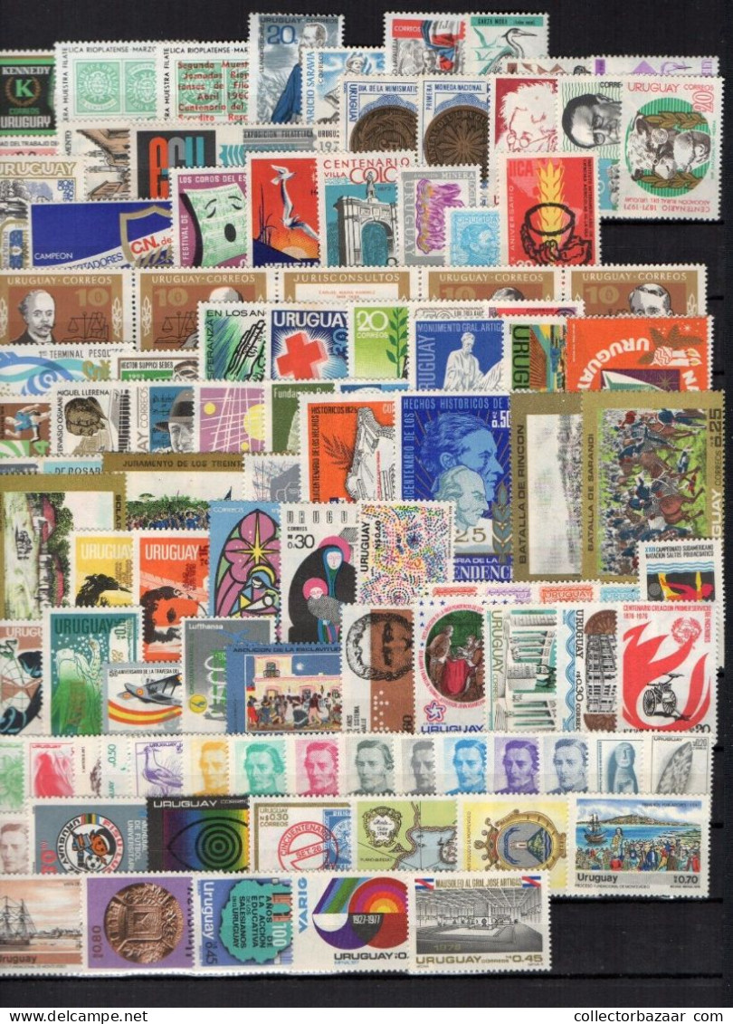 URUGUAY COLLECTION LOT OF 1000 DIFFERENT MNH STAMPS Good Value Enjoyable Lot - Collections (sans Albums)