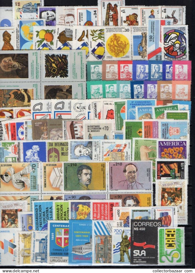 URUGUAY COLLECTION LOT OF 1000 DIFFERENT MNH STAMPS Good value enjoyable lot