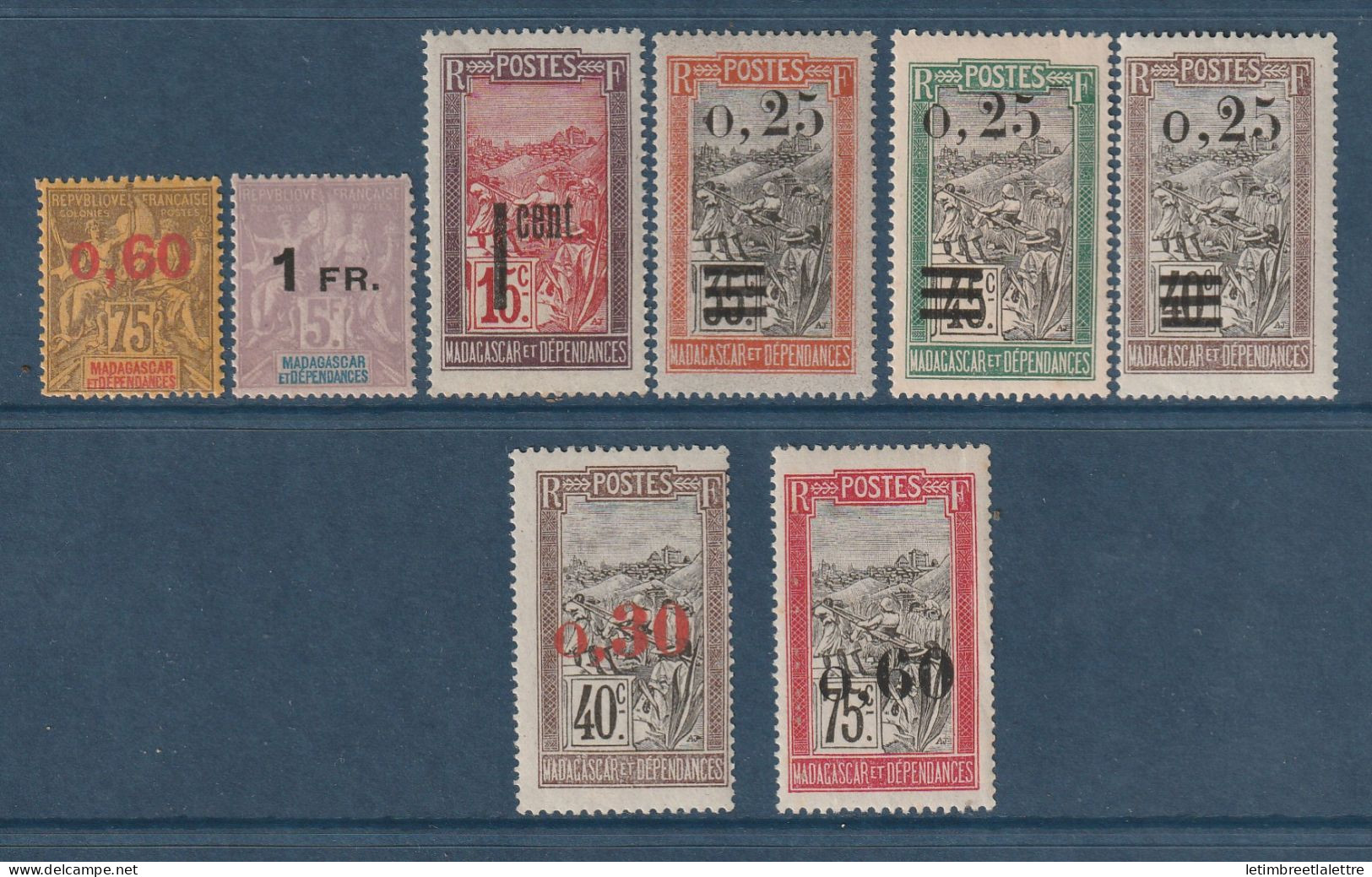 Madagascar - YT N° 122 à 130 ** Manque N° 124 Et 126 A - Neuf Sans Charnière - 1921 - Unused Stamps