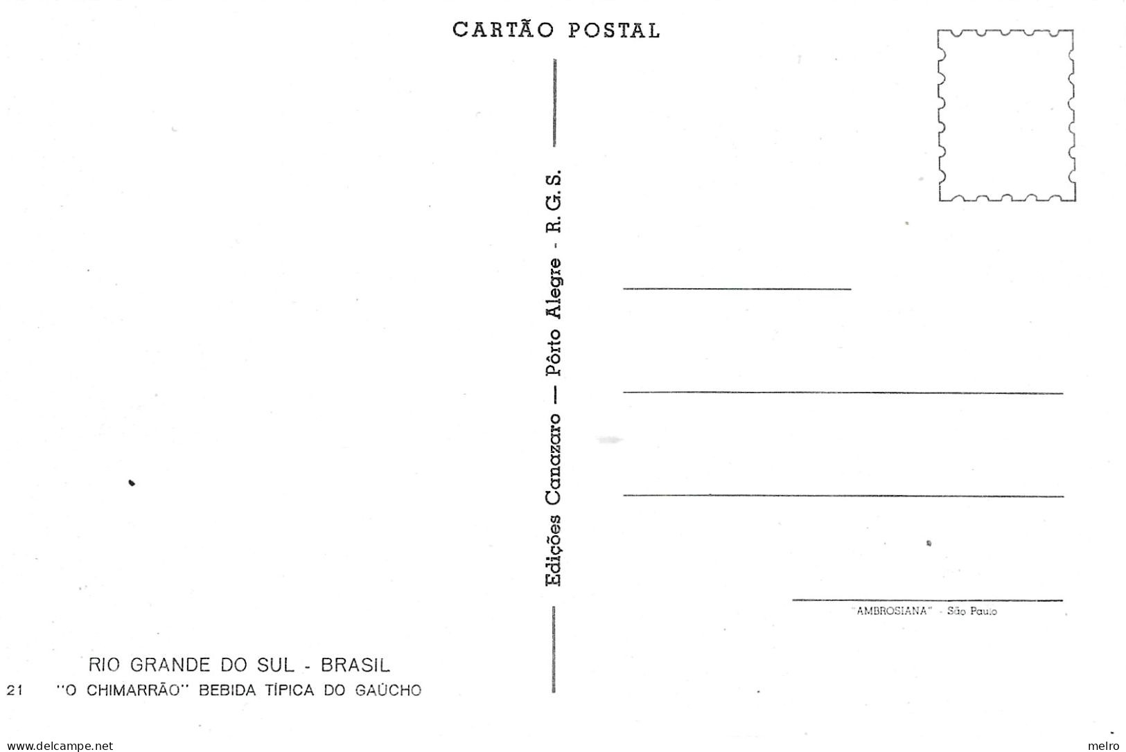 CPM - BRASIL - Rio Grande Do Sul - " O Chimarrão" Bebida Típica Do Gaúcho. - Porto Alegre