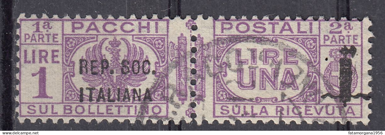 ITALIA, REPUBBLICA SOCIALE - 1944 - Francobollo Usato Per Pacchi: Unificato 42. - Paketmarken