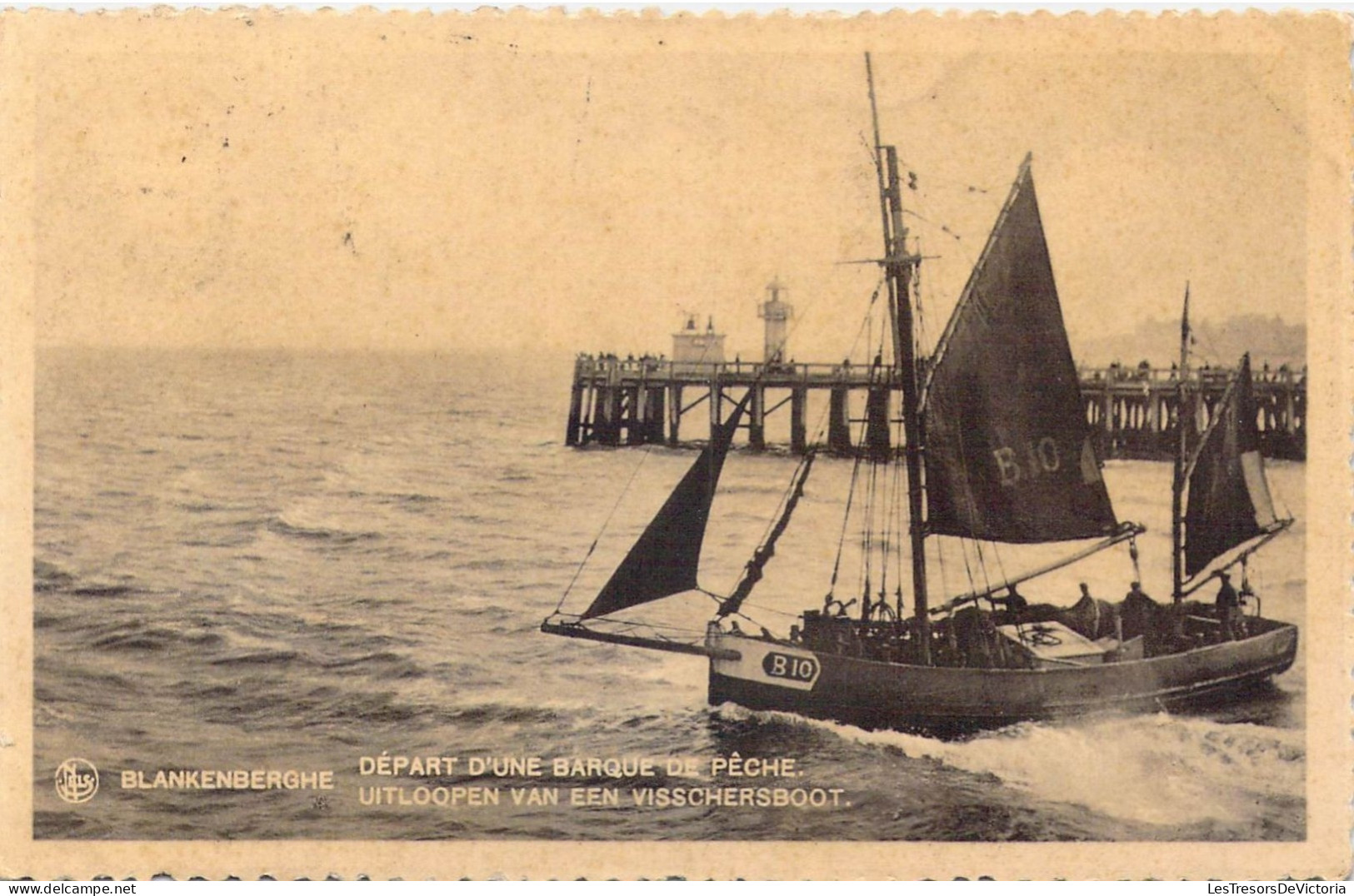 BELGIQUE - Blankenberge - Départ D'une Barque De Pêche - Carte Postale Ancienne - Blankenberge