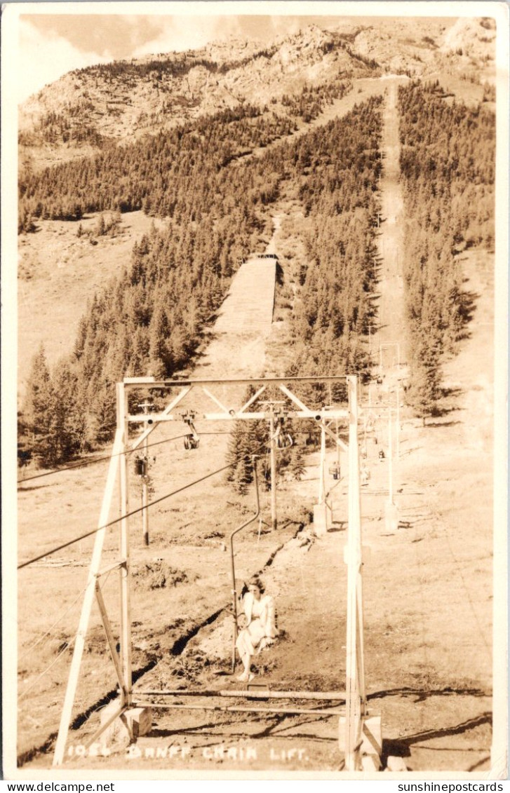 Canada Banff Chair Lift 1951 Real Photo - Banff