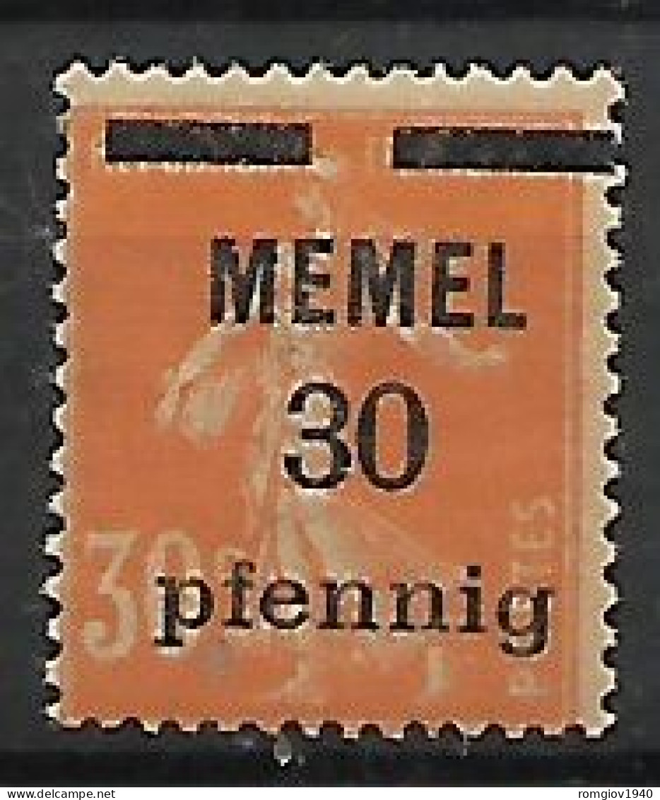 MEMEL OCCUPAZIONE TEDESCA 1920 FRANCOBOLLI DI FRANCIA SOPRASTAMPATICON VALORE IN PFENNIG UNIF. 21 MLH VF - Altri & Non Classificati