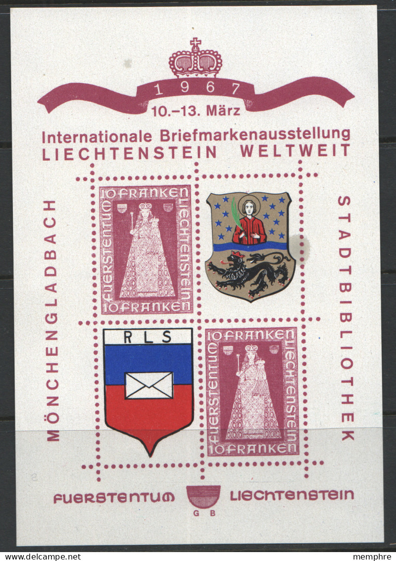 1967  Expo Mönchengladbach 1967: Liechtenstein-Vignette Mit "Madonna Von Dux" Von 1941  - Proeven & Herdruk