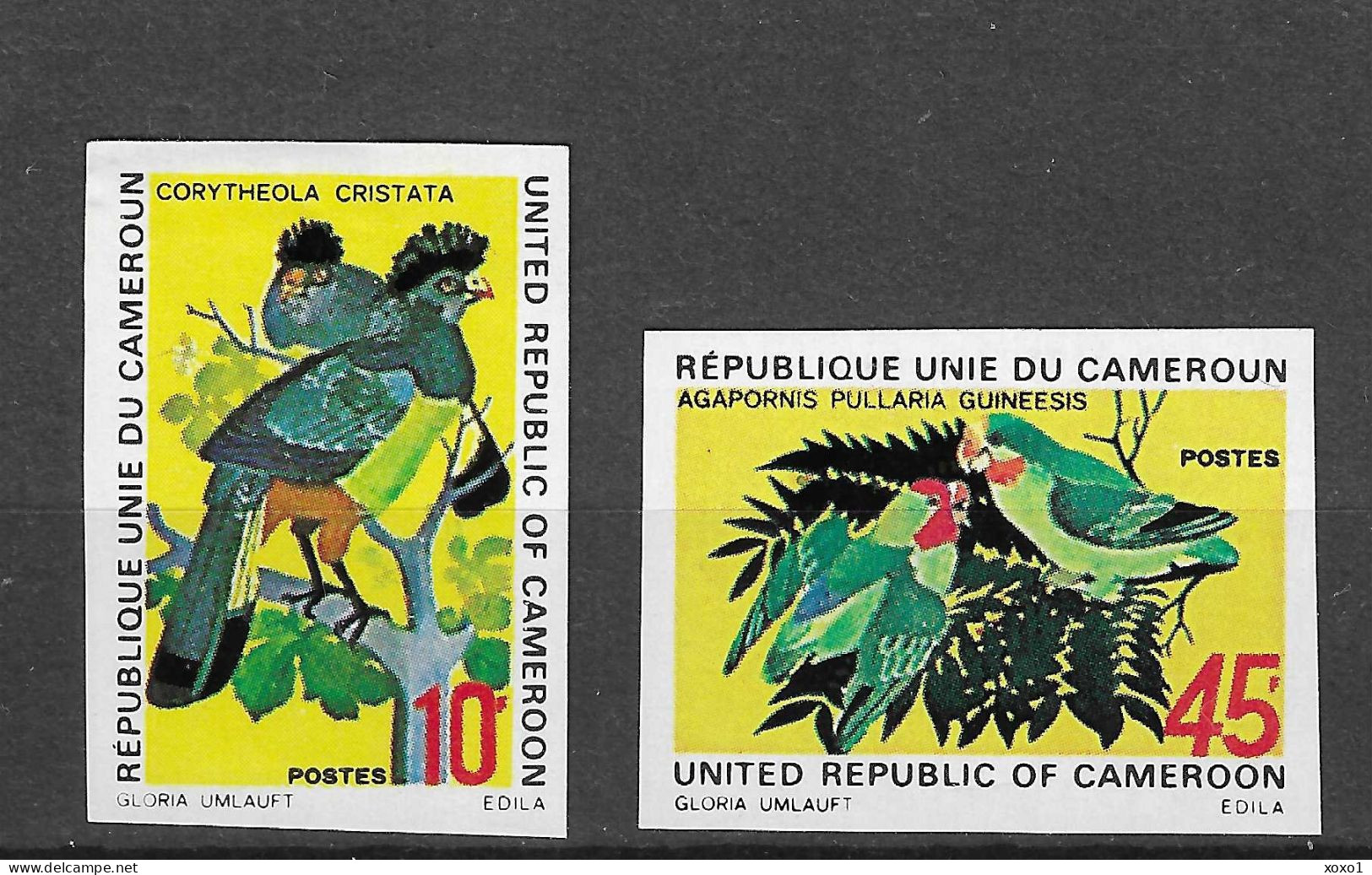 Cameroon 1972 MiNr. 715 - 716 ND Kamerun Birds Vogel Turaco Lovebird 2v MLH *  5.50 € - Koekoeken En Toerako's