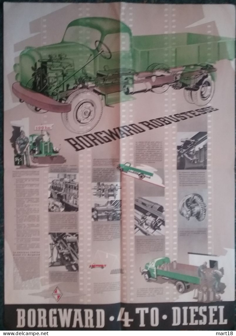 Catalogue Dépliant Original - Automobile BORGWARD - Camion Allemand - 1930/1950 - Camion