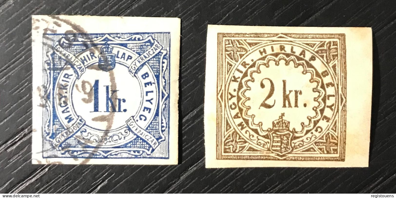 Lot De 2 Timbres Hongrie 1868 - Otros & Sin Clasificación