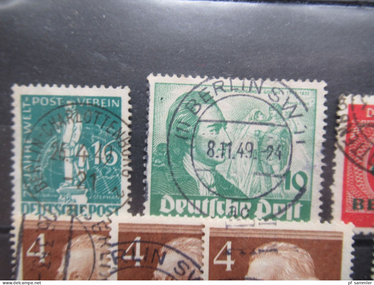 Berlin (West) 1949 - 1952 Steckkarte Mit 19 Marken Teils Vollstempel / 1x Nr. 61 Mit Schönem Stempel Und Weitere Gute St - Gebruikt