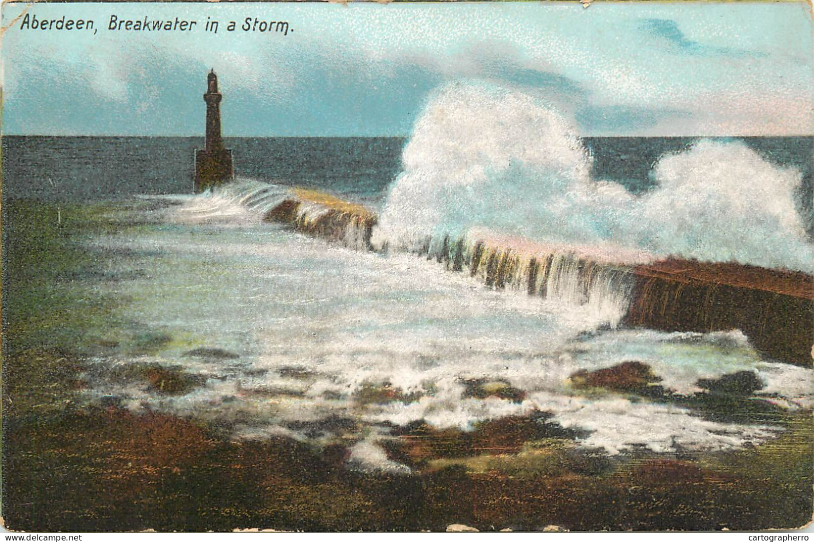 Scotland Aberdeen Breakwater In A Storm - Aberdeenshire