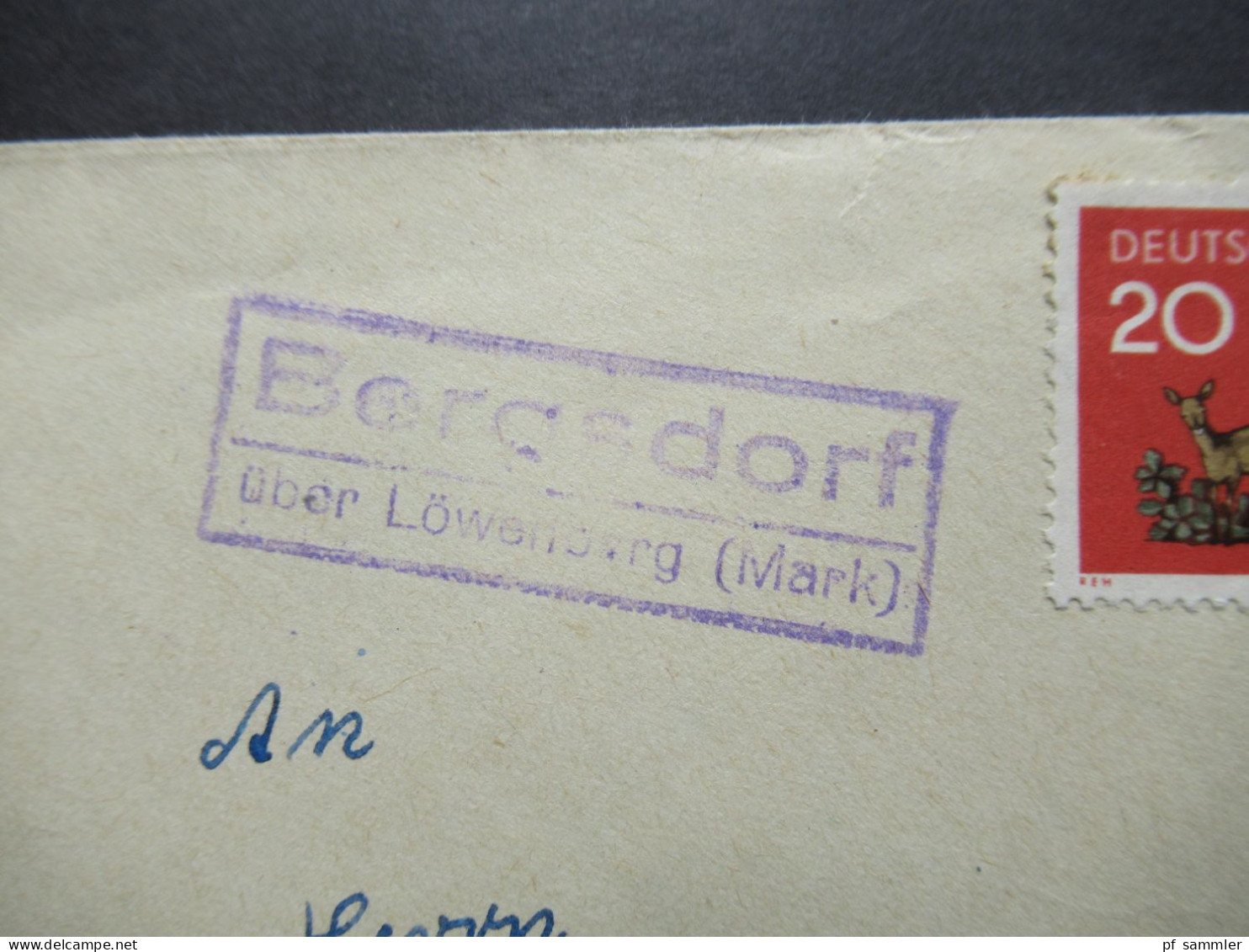 DDR 1960 MiF Tagesstempel Löwenberg Und Landpoststempel Bergsdorf über Löwenberg (Mark) Nach Witten Ruhr Gesendet - Covers & Documents