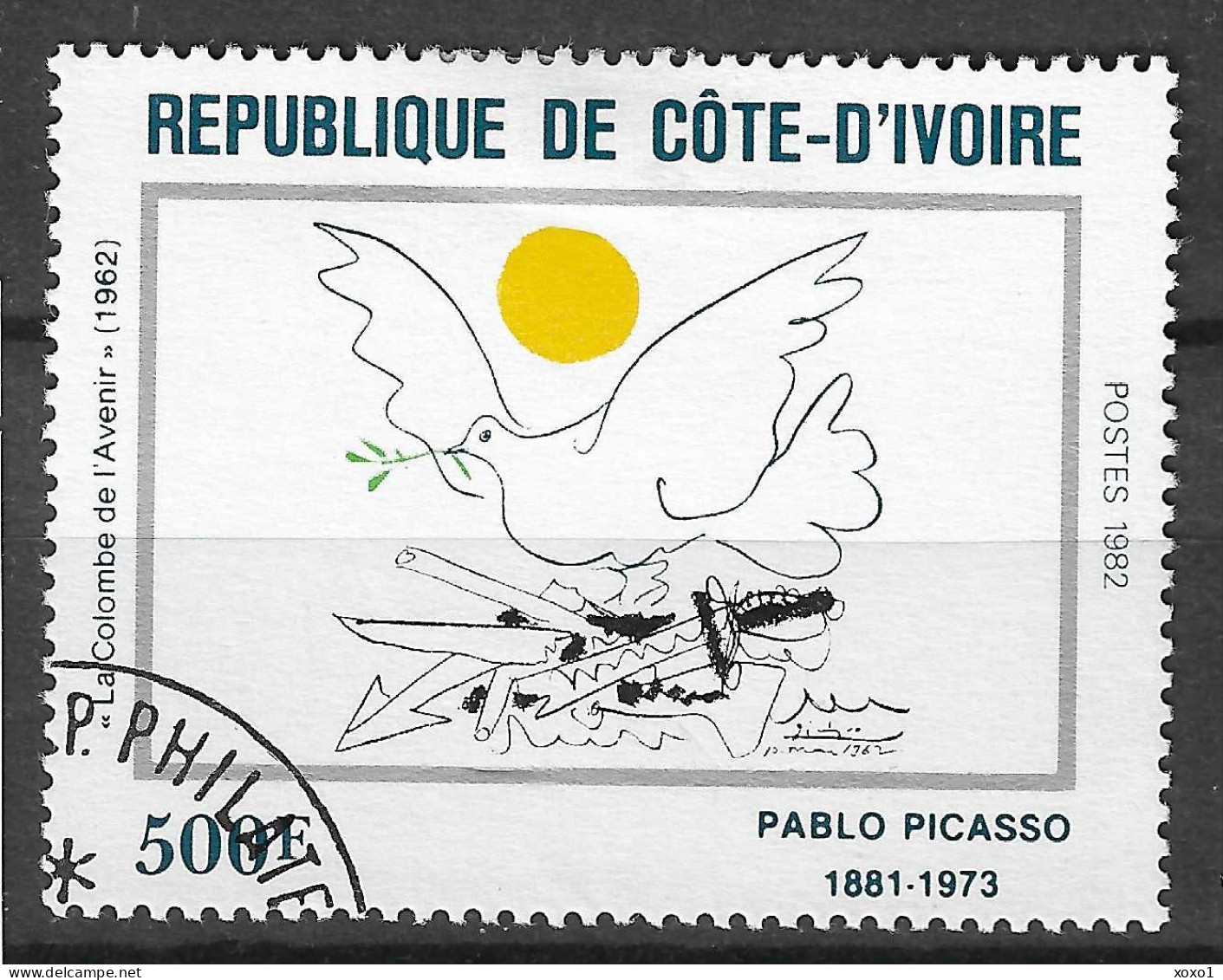 Ivory Coast 1982 MiNr. 745 Elfenbeinküste Cote D'Ivoire Art Pablo Picasso 1v Used 2,00 € - Côte D'Ivoire (1960-...)