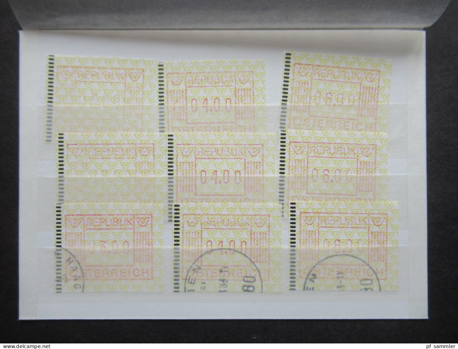 Österreich 1983 ATM Nr.1 Steckkarte Mit 9 Marken / 6x Ungebraucht Und 3x Gestempelt - Machine Labels [ATM]