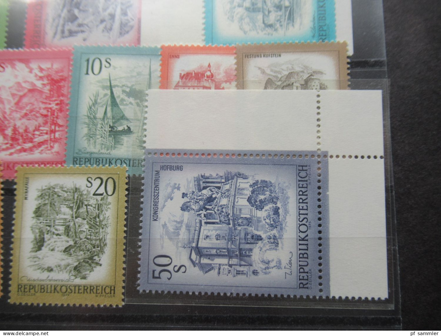 Österreich 1970er Jahre Freimarken Schönes Österreich 2 Steckkarten Mit Einigen Marken / Randstücke Z.B. Nr.1478 Eckrand - Ungebraucht