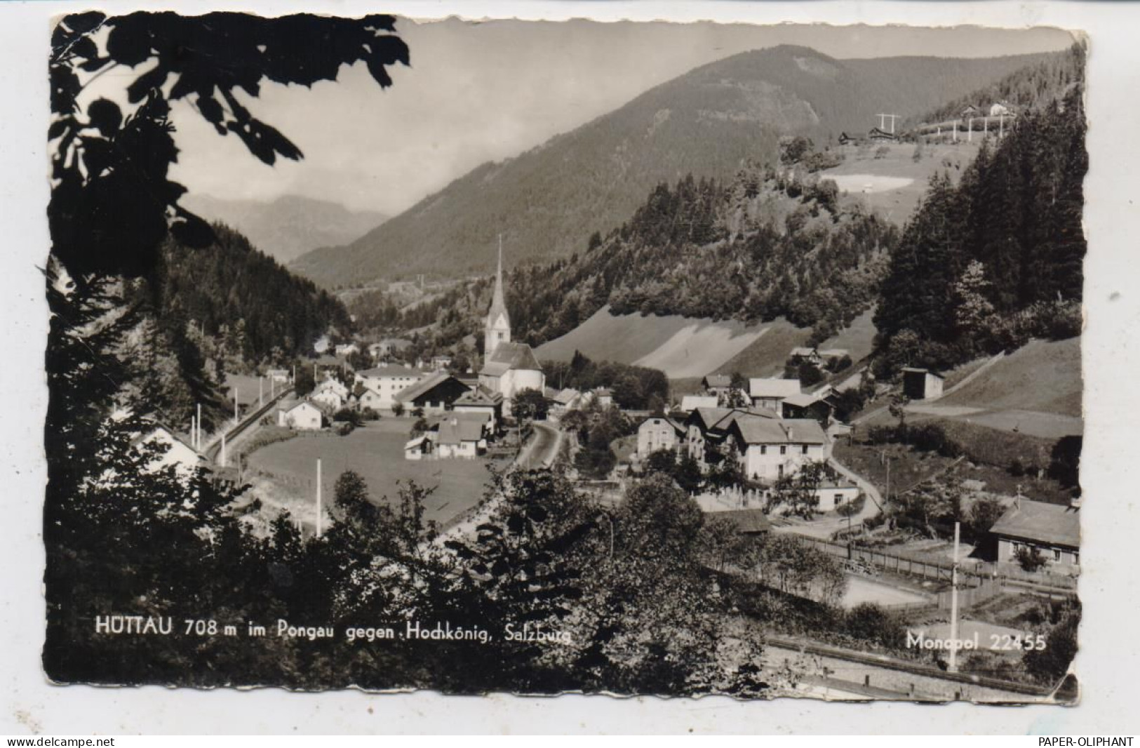 A 5511 HÜTTAU, Blick über Den Ort, 50er Jahre - St. Johann Im Pongau