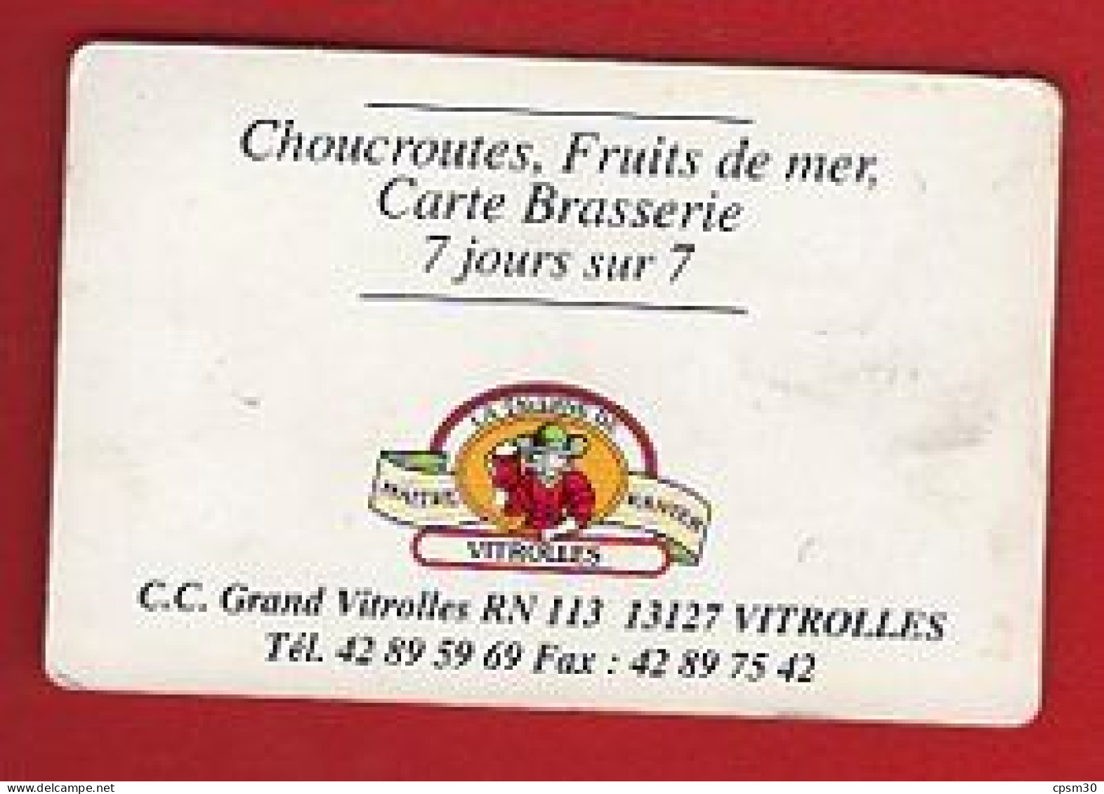 Carte De Visite, Taverne De Maitre Kanter, Brasserie 13127 Vitrolles - Cartes De Visite