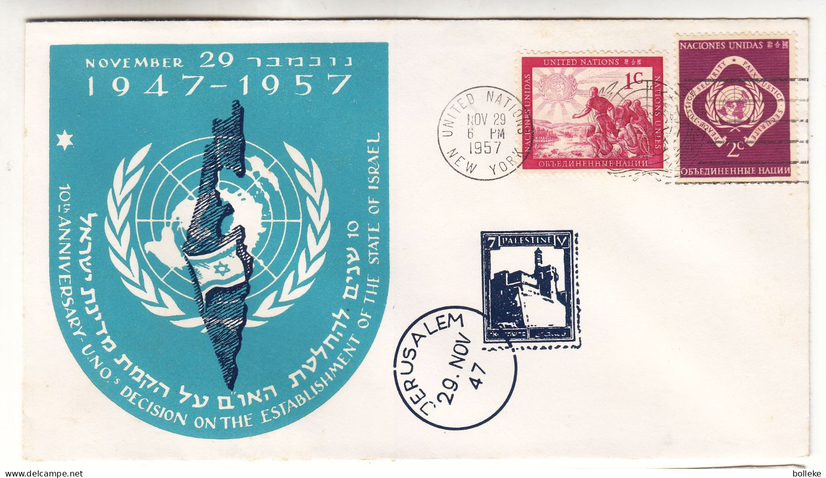 Nations Unies - New York - Lettre De 1957 - Oblit New York - - Briefe U. Dokumente