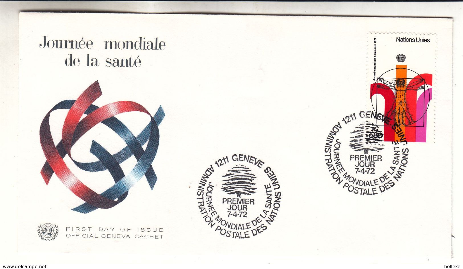 Nations Unies - Genève - Lettre FDC De 1972 - Oblit Genève - Journée Mondiale De La Santé - - Brieven En Documenten