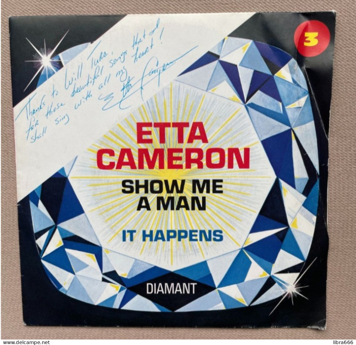 ETTA CAMERON  - A. Show Me A Man B. It Happens - 1976 - Diamant Records -  DI-6004 - Total - Autograph - Soul - R&B